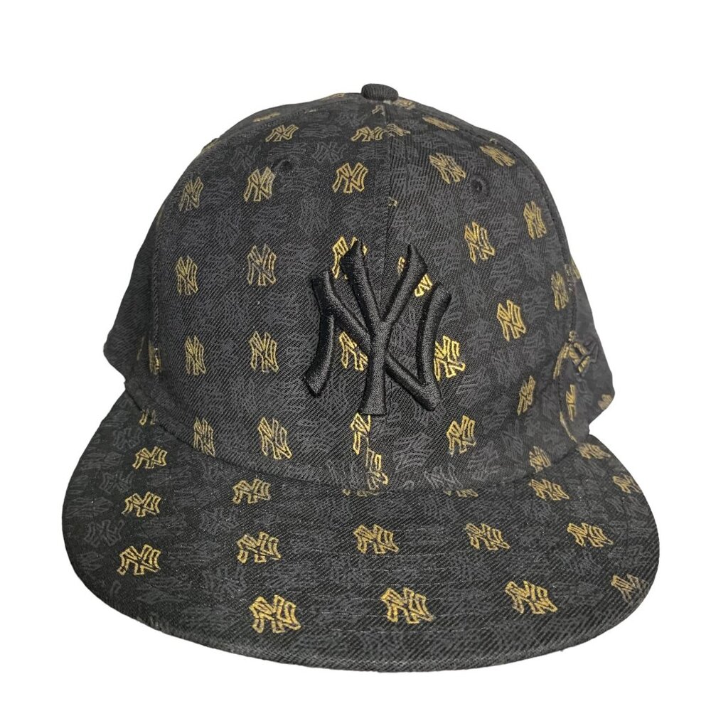 NY Yankees MLB New Era Wool Hat 7 3/4 Black 59FIFTY Fitted 6 Panel Embroidered